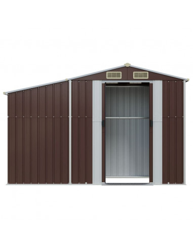 Capanno da Giardino Marrone 277x93x179 cm in Acciaio Zincato