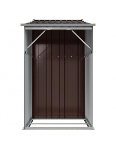 Capanno da Giardino Marrone 277x93x179 cm in Acciaio Zincato