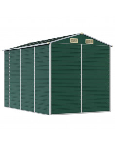 Capanno da Giardino Verde 191x300x198 cm in Acciaio Zincato 2