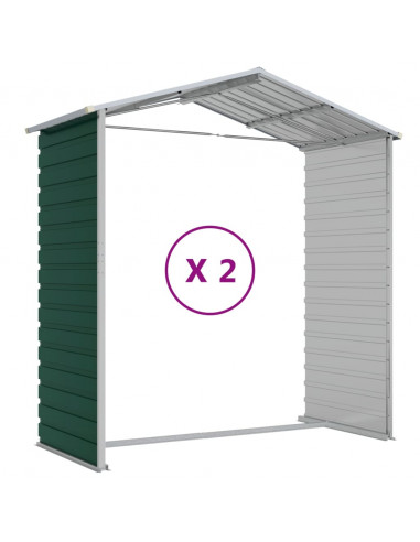 Capanno da Giardino Verde 191x215x198 cm in Acciaio Zincato