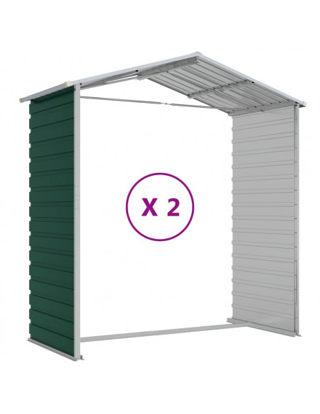 Capanno da Giardino Verde 191x215x198 cm in Acciaio Zincato