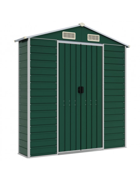 Capanno da Giardino Verde 191x980x198 cm in Acciaio Zincato