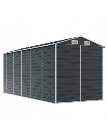 Capanno da Giardino Antracite 191x470x198 cm in Acciaio Zincato