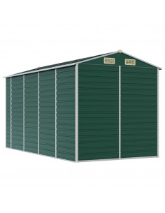 Capanno da Giardino Verde 191x385x198 cm in Acciaio Zincato 2
