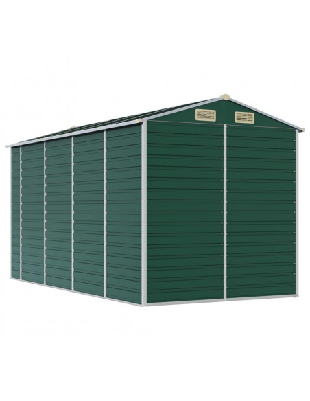 Capanno da Giardino Verde 191x385x198 cm in Acciaio Zincato