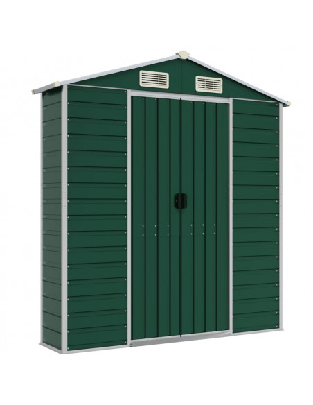 Capanno da Giardino Verde 191x725x198 cm in Acciaio Zincato