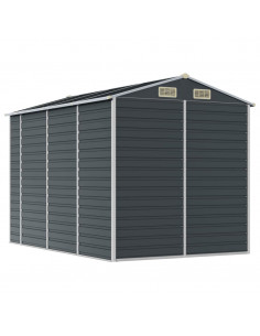 Capanno da Giardino Antracite 191x300x198 cm in Acciaio Zincato 2