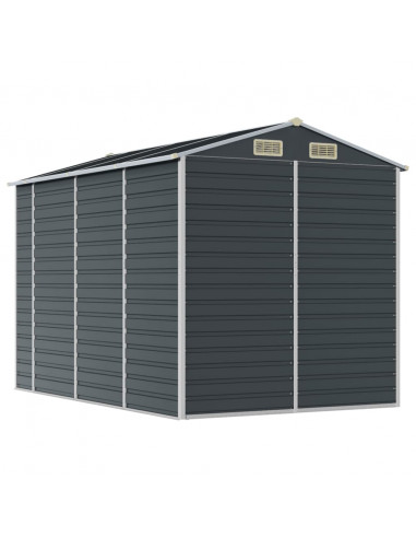Capanno da Giardino Antracite 191x300x198 cm in Acciaio Zincato