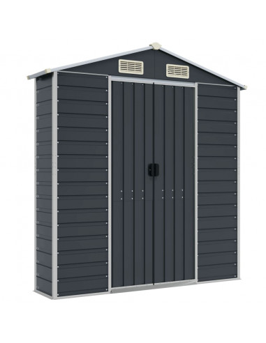 Capanno da Giardino Antracite 191x810x198 cm in Acciaio Zincato