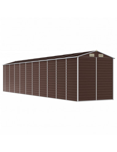 Capanno da Giardino Marrone 191x895x198 cm in Acciaio Zincato