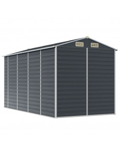 Capanno da Giardino Antracite 191x385x198cm in Acciaio Zincato 2