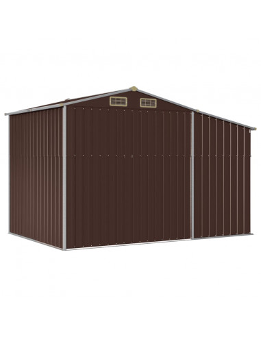 Capanno da Giardino Marrone 277x192,5x179 cm in Acciaio Zincato