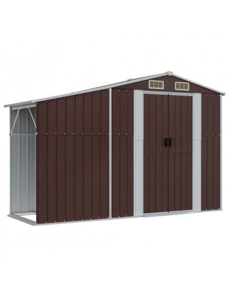 Capanno da Giardino Marrone 277x192,5x179 cm in Acciaio Zincato