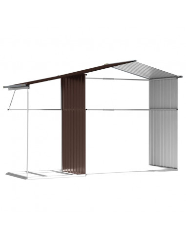 Capanno da Giardino Marrone 277x192,5x179 cm in Acciaio Zincato