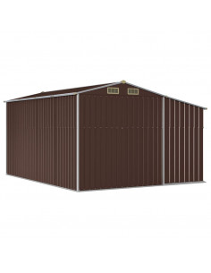 Capanno da Giardino Marrone 277x365,5x179 cm in Acciaio Zincato 2