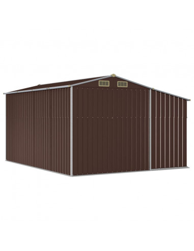 Capanno da Giardino Marrone 277x365,5x179 cm in Acciaio Zincato