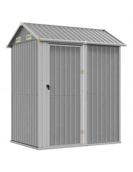 Capanno Giardino Grigio Chiaro 192x152,5x237cm Acciaio Zincato