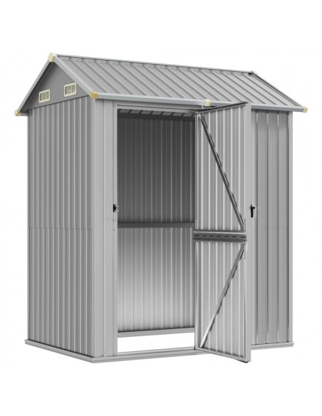 Capanno Giardino Grigio Chiaro 192x152,5x237cm Acciaio Zincato