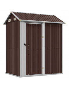 Capanno da Giardino Marrone 192x152,5x237 cm Acciaio Zincato 2