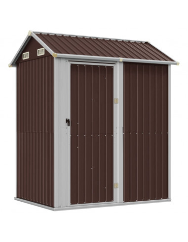 Capanno da Giardino Marrone 192x152,5x237 cm Acciaio Zincato