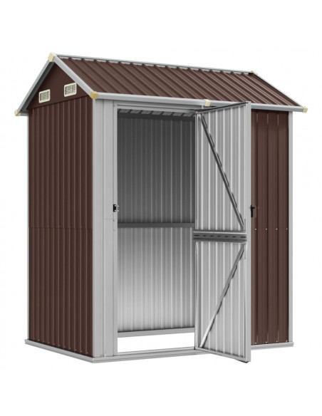 Capanno da Giardino Marrone 192x152,5x237 cm Acciaio Zincato