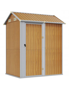 Capanno Giardino Marrone Chiaro 192x152,5x237cm Acciaio Zincato 2