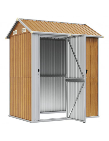 Capanno Giardino Marrone Chiaro 192x152,5x237cm Acciaio Zincato