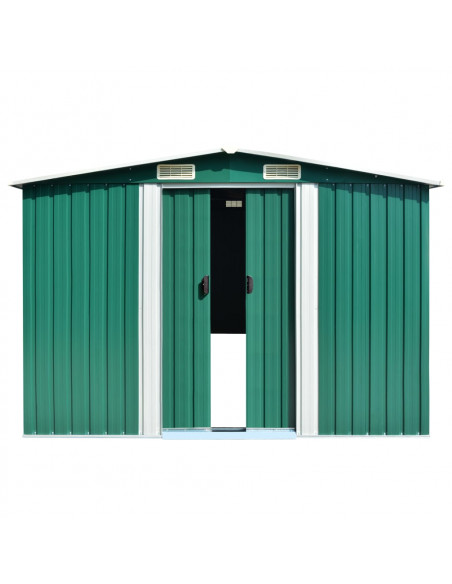 Capanno da Giardino Verde 257x779x181cm in Acciaio Zincato