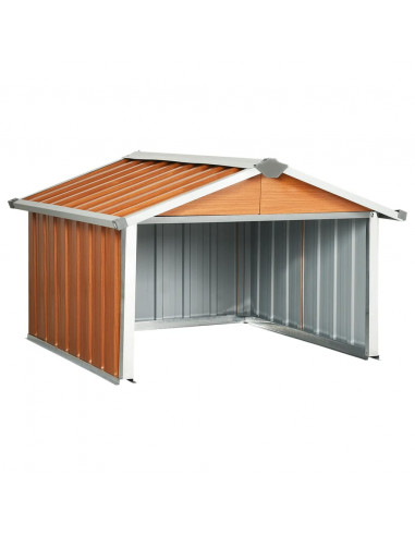 Capanno per Robot Tosaerba 92x97x63 cm Acciaio Zincato Marrone