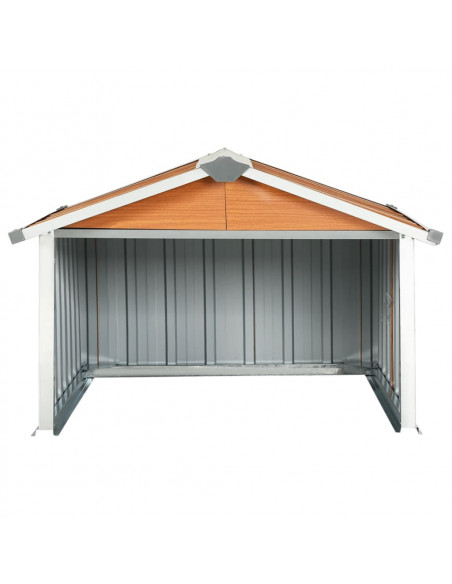 Capanno per Robot Tosaerba 92x97x63 cm Acciaio Zincato Marrone