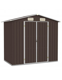 Capanno da Giardino Marrone 205x129x183 cm in Acciaio Zincato 2