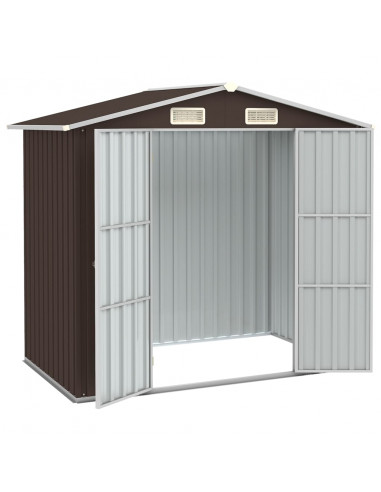 Capanno da Giardino Marrone 205x129x183 cm in Acciaio Zincato