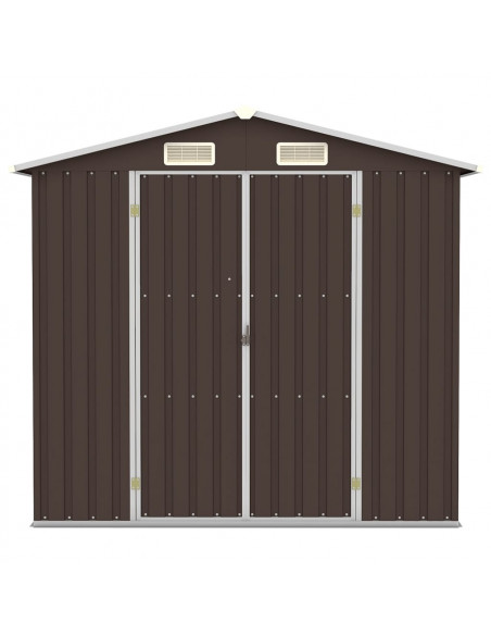 Capanno da Giardino Marrone 205x129x183 cm in Acciaio Zincato