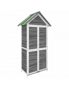 Rimessa da Giardino Grigia 89x52,5x175cm Legno Massello di Pino 2