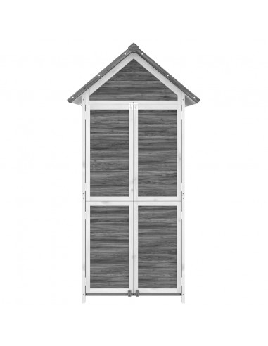 Rimessa da Giardino Grigia 89x52,5x175cm Legno Massello di Pino