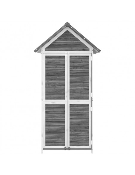 Rimessa da Giardino Grigia 89x52,5x175cm Legno Massello di Pino