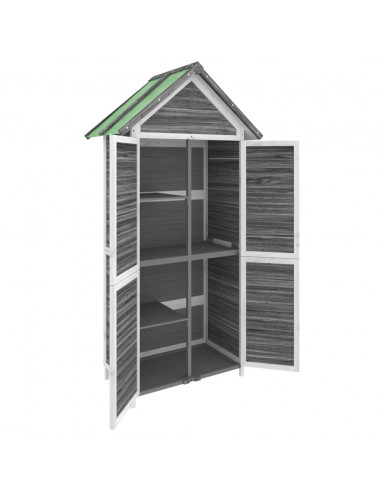 Rimessa da Giardino Grigia 89x52,5x175cm Legno Massello di Pino