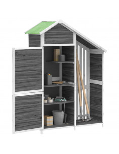 Rimessa da Giardino Grigia 120x53,5x170 cm Legno Massello Pino 2