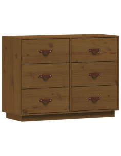 Credenza Miele 100x40x75 cm in Legno Massello di Pino 2