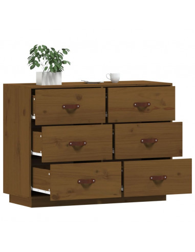 Credenza Miele 100x40x75 cm in Legno Massello di Pino