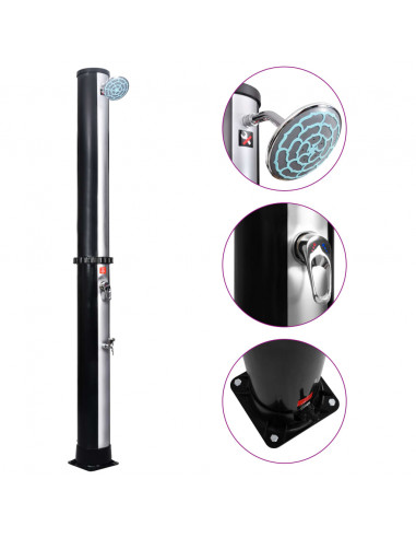 Outdoor Doccia Solare da Giardino con Soffione e Rubinetto 40 L