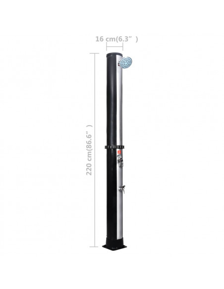 Outdoor Doccia Solare da Giardino con Soffione e Rubinetto 40 L