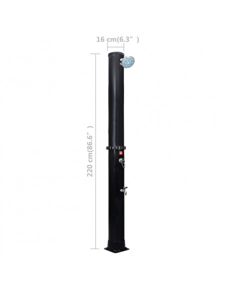 Outdoor Doccia Solare da Giardino con Soffione e Rubinetto 40 L