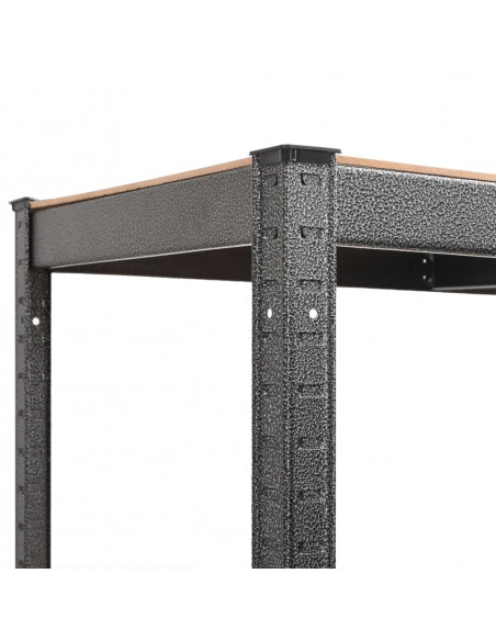 Scaffali Resistenti 5 Ripiani 2pz Grigio Acciaio e Multistrato