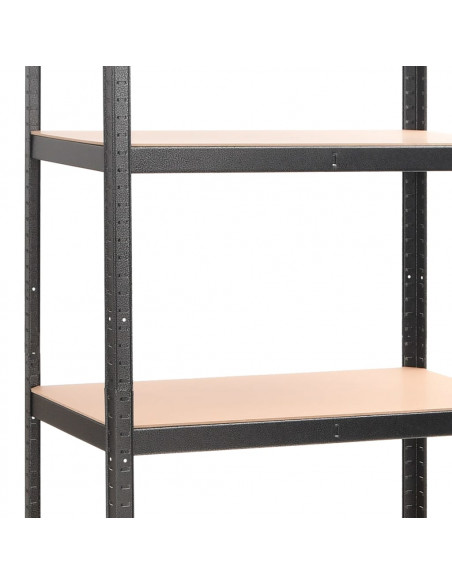 Scaffali Resistenti 5 Ripiani 2pz Grigio Acciaio e Multistrato