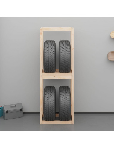 Portapneumatici 63x40x180 cm in Legno Massello di Pino