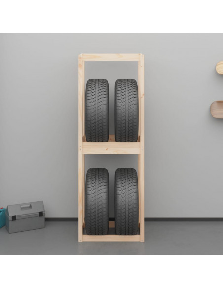 Portapneumatici 63x40x180 cm in Legno Massello di Pino