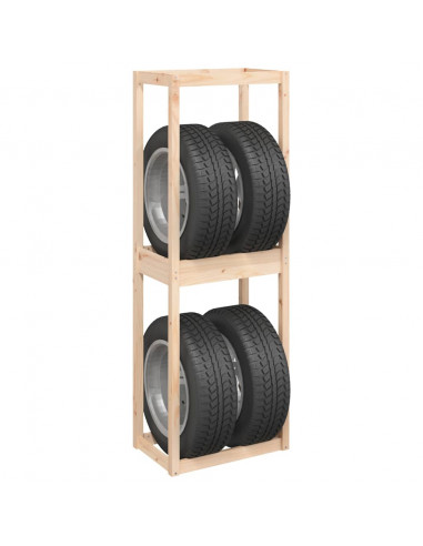 Portapneumatici 63x40x180 cm in Legno Massello di Pino