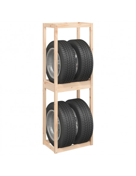 Portapneumatici 63x40x180 cm in Legno Massello di Pino