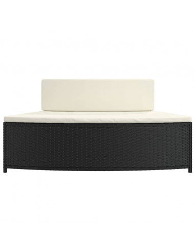 Panche per Spa con Cuscini 2 pz in Polyrattan Nero